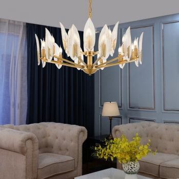 Đèn chùm pha lê lá trang trí nội thất DC 094